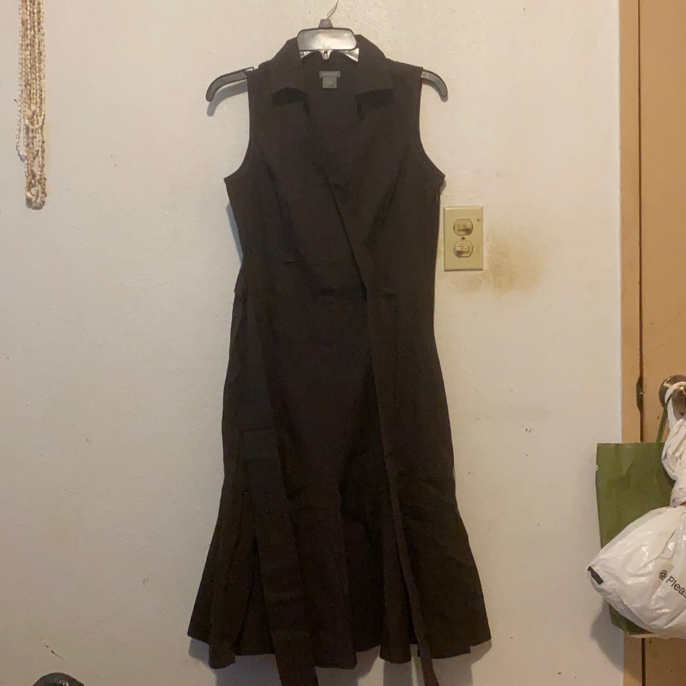 Ann Taylor Chocolate Brown Faux Wrap Dress (6)